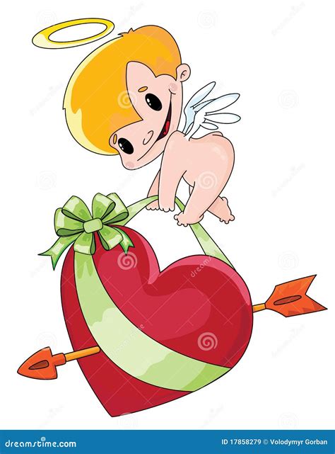 Cupid And Heart Stock Vector Illustration Of Cartoon 17858279