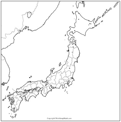 Printable Blank Japan Map Outline Transparent Png Map