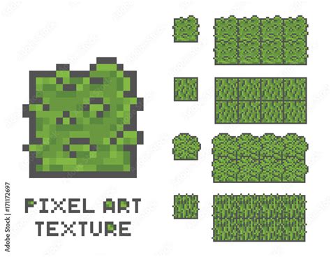 Pixel Art 8 Bit Game Sprite Illustration Green Grass Tree Pixelated