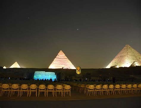 Its scaling reflects the size of the earth and its rotation rate. Giza Pyramids Sound Light Show, sound and light show tour ...
