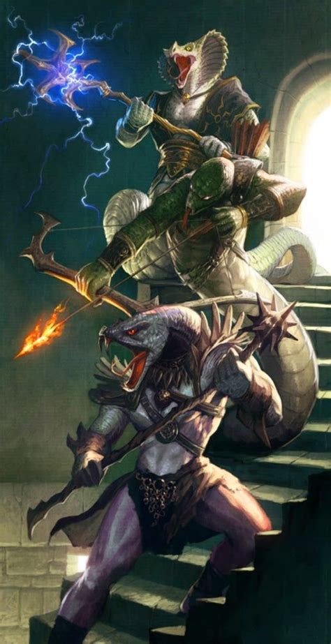 Snake Men Fantasy Artwork Fantasy Monster Dungeons And Dragons