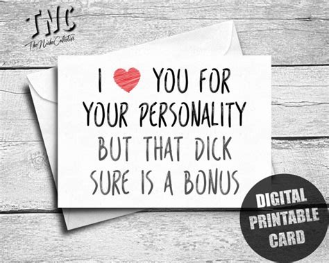 Naughty Valentine Card For Him Printable Funny Adult Etsy