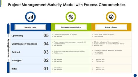 Project Management Maturity Model With Process Characteristics