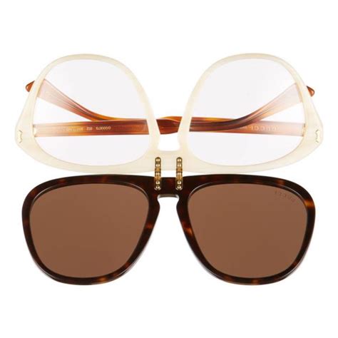 gucci flip up aviator sunglasses 56mm men s fashion watches and accessories sunglasses