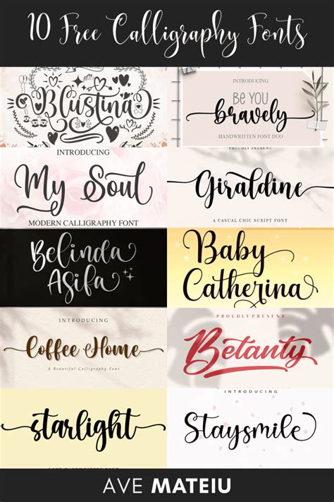 10 Free Calligraphy Fonts To Download Now Part 8 Ave Mateiu