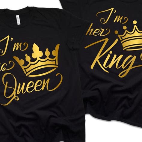 His Queen Her King Svg King And Queen Svg Couple Svg Shirt Etsy Norway