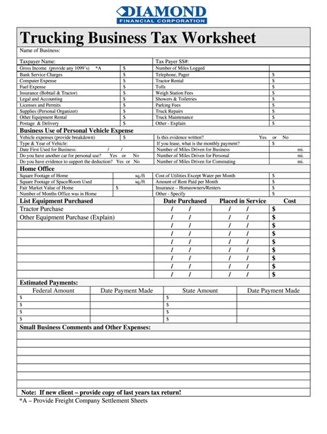 Fillable Online Small Business Worksheet Fax Email Print Pdffiller