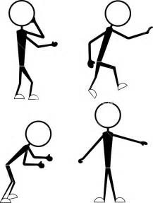 Funny Cartoon Stick Figures Characters Poses Royalty Free Stock Image