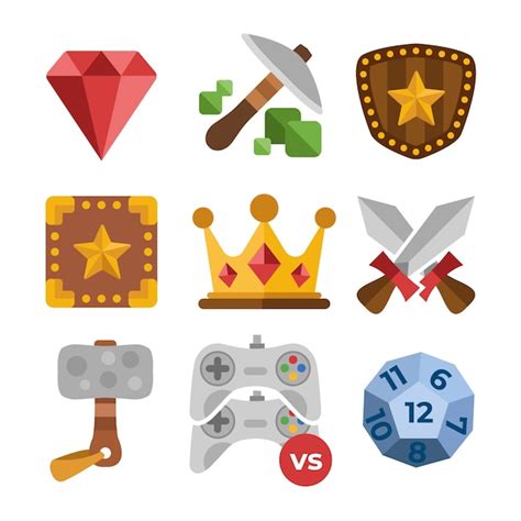 Free Vector Flat Videogame Items Set