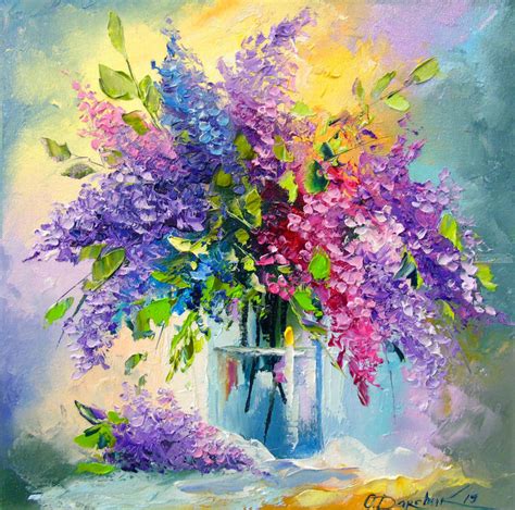 Bouquet Of Lilac Paintings By Olha Darchuk
