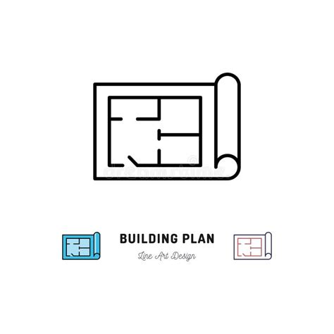Building Plan Icon Outline Symbol Of Construction And Repair Stock