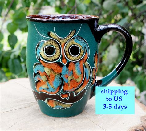Ceramic Mug Owl Large Coffee Mug For Women Coffee Cup Mom Gift Etsy