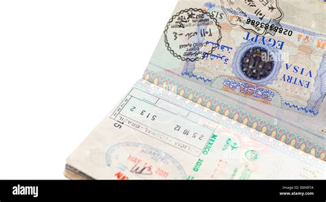 Detail Of Passport Page With International Entry Visa Stock Photo Alamy