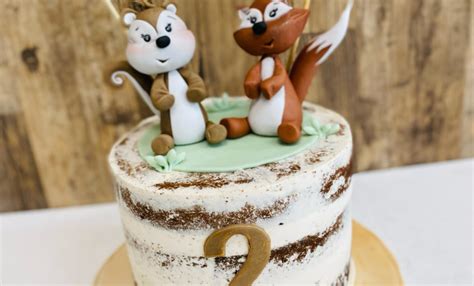gâteau nude cake écureuil et renard L atelier de Dorothée