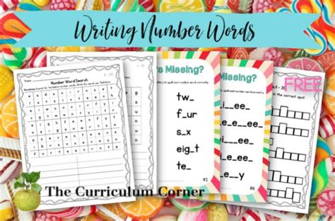 Spelling Number Words 1 20 The Curriculum Corner 123