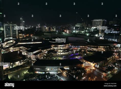 Cebu City Philippines Ayala Mall Cebu At Night Cityscape Stock Photo