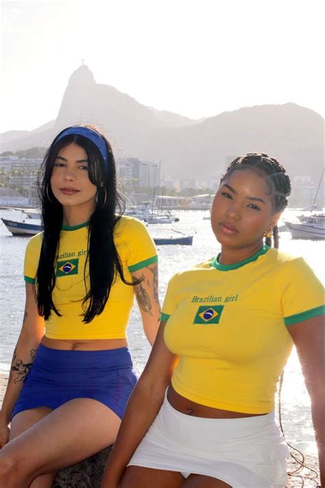 Brazilian People Brazilian Girls Flag Outfit Outfit 90s Tøp