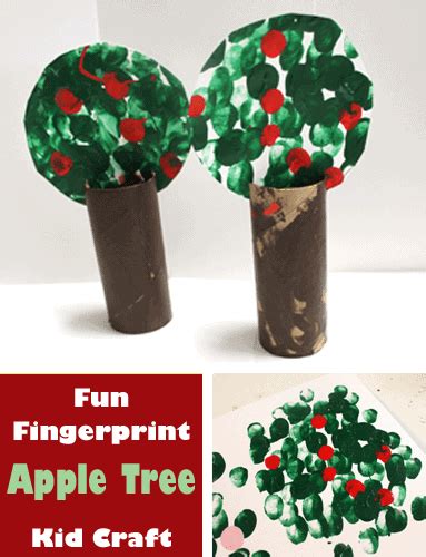 Fingerprint Apple Tree Kid Craft Fall Fun A More Crafty Life