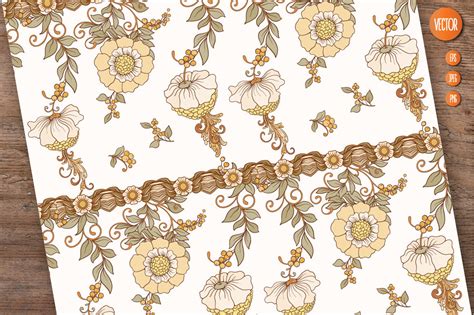 Blue background with black leaf illustration, flower pattern, gambar bunga floral pattern transparent background png clipart. 10 Art Nouveau Floral Seamless Patterns By Elen Lane ...