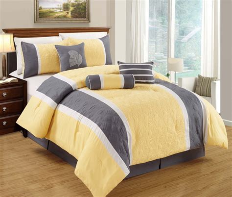Yellow Grey White Simple Modern Bedding Sets Ease