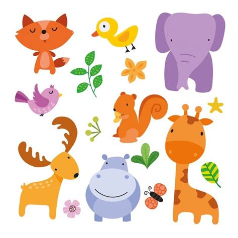 Free Vector Wild Animals Illustrations Collection Animal Drawing