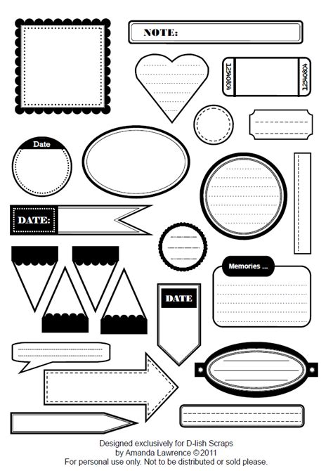 Black And White Journal Stickers Printable Printable Word Searches