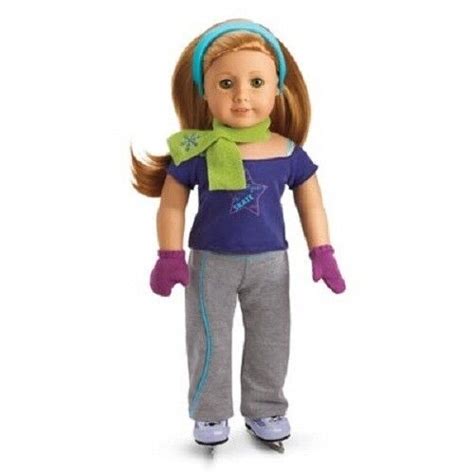 American Girl Mia Doll Book Practice Outfit Purple Skates Fast