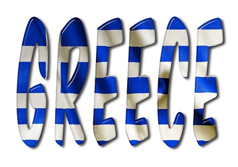 Greece Word With Flag Texture By Markuk97 Redbubble