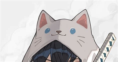 Demon Slayer Kimetsu No Yaiba Giyu Tomioka Cat Ears Hoodie 喵