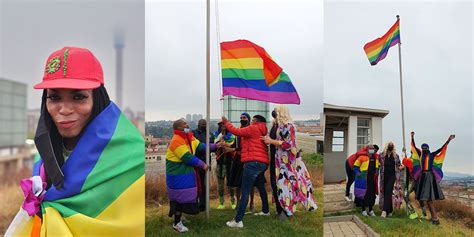 lgbtiq rainbow flag raised at constitution hill pics mambaonline gay south africa online