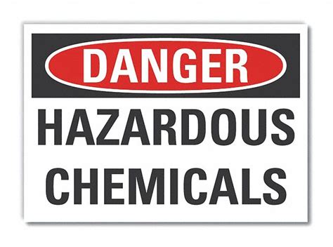 Lyle Hazardous Chemicals Danger Label Polyester Adhesive Sign