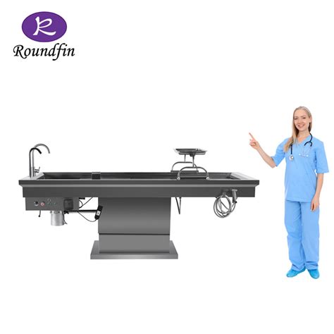 Rounfin Stainless Steel Corpse Autopsy Mortuary Table China Embalming Machine And