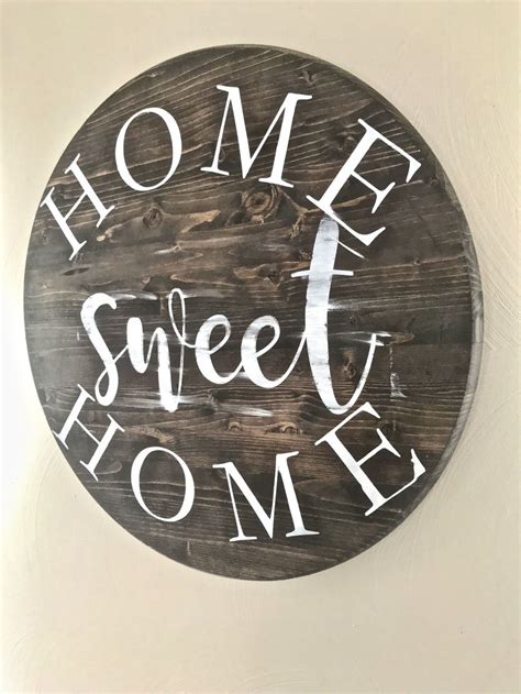 Large Round Home Sweet Home Wood Sign Wood Signs For Home Diy