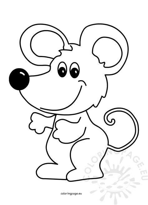 Your students will love it! Vector illustration Cute mouse cartoon - Coloring Page