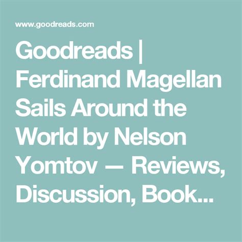 Goodreads Ferdinand Magellan Sails Around The World By Nelson Yomtov