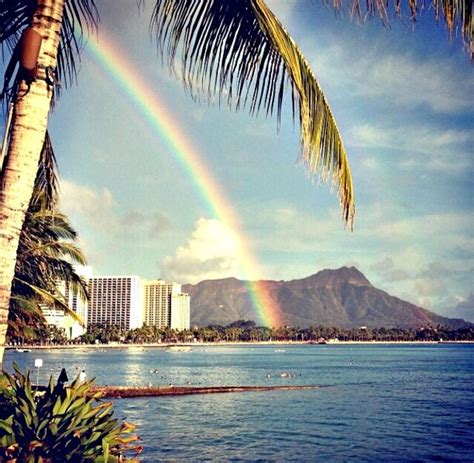 Waikiki Honolulu Oahu Hawaii Picture Perfect Rainbow Sunset