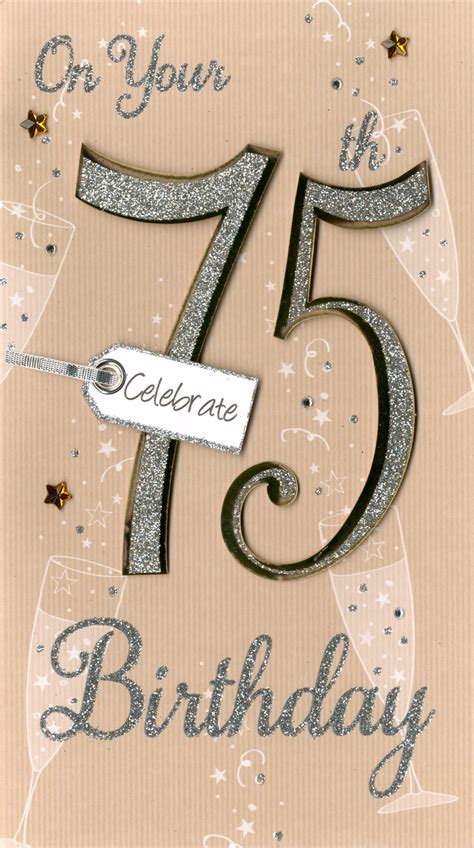 75th Birthday Cards Card Design Template