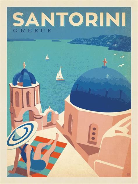 Anderson Design Group World Travel Greece Santorini Retro Travel