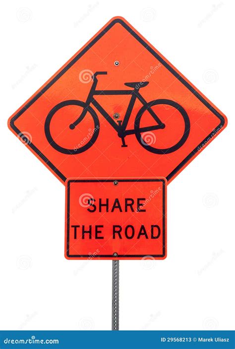 Share The Road Sign Stock Image Image Of Orange White 29568213