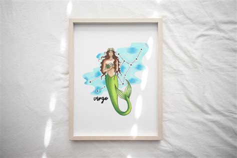 Virgo Mermaid Art Print Etsy