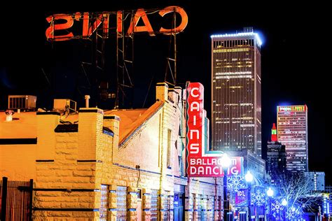 Cains Ballroom Music Hall And The Tulsa Skyline Photograph By Gregory