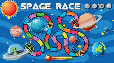 Download Snake And Ladders Game Template With Space Theme For Free