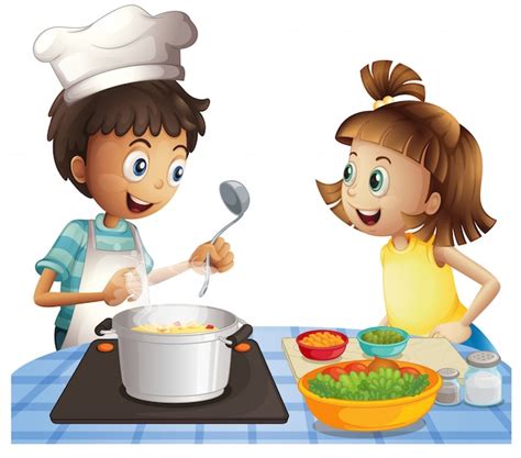 Cook Meals Cartoon Clip Art Cooking Clipart Girl Cooking With Turrets Imagesee