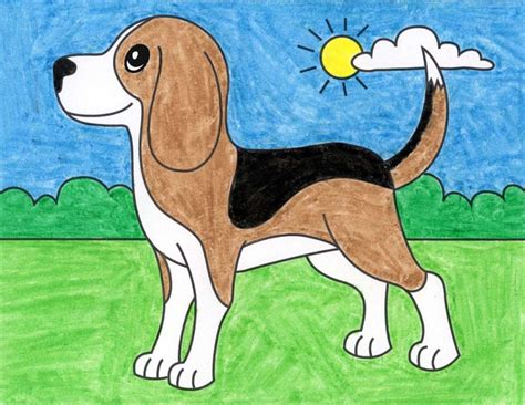 Dog Drawing Images With Colour For Kids