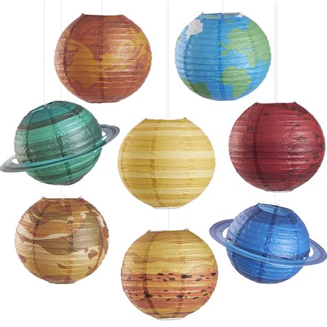 Buy Easy Joy 8 Pcs Planet Paper Lanterns Solar System Planets Lantern
