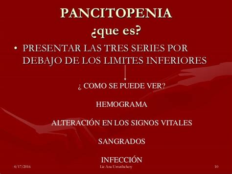 Pancitopenia Cuidados