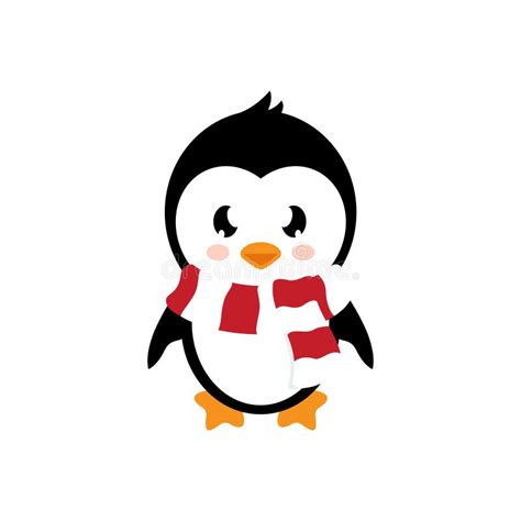 Cartoon Cute Penguin With Scarf Stock Vector Illustration Of Holiday