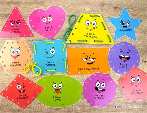 Shapes Printable Lacing Cards Toddler And Preschool Fine Etsy