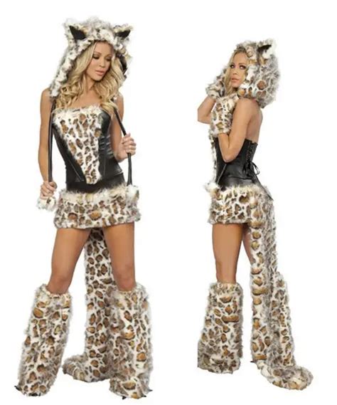 Sexy Del Leopardo Di Halloween Cosplay Costumi Di Ruolo Corta Costume Di Carnevale Donna Di Età