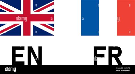 Flag Icon Pair Including Uk United Kingdom And France Flags For English